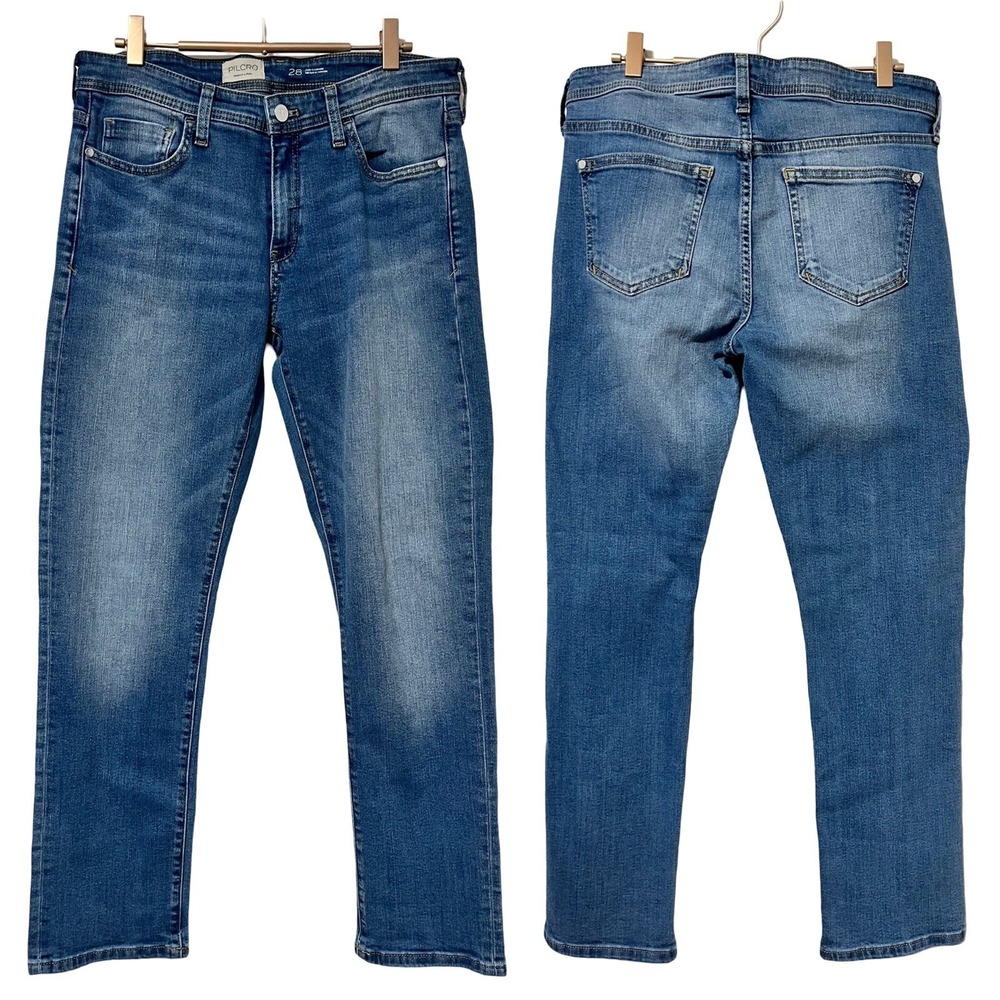 Anthropologie Pilcro Straight Leg Medium High Rise Size 28‎ Blue Medium Wash